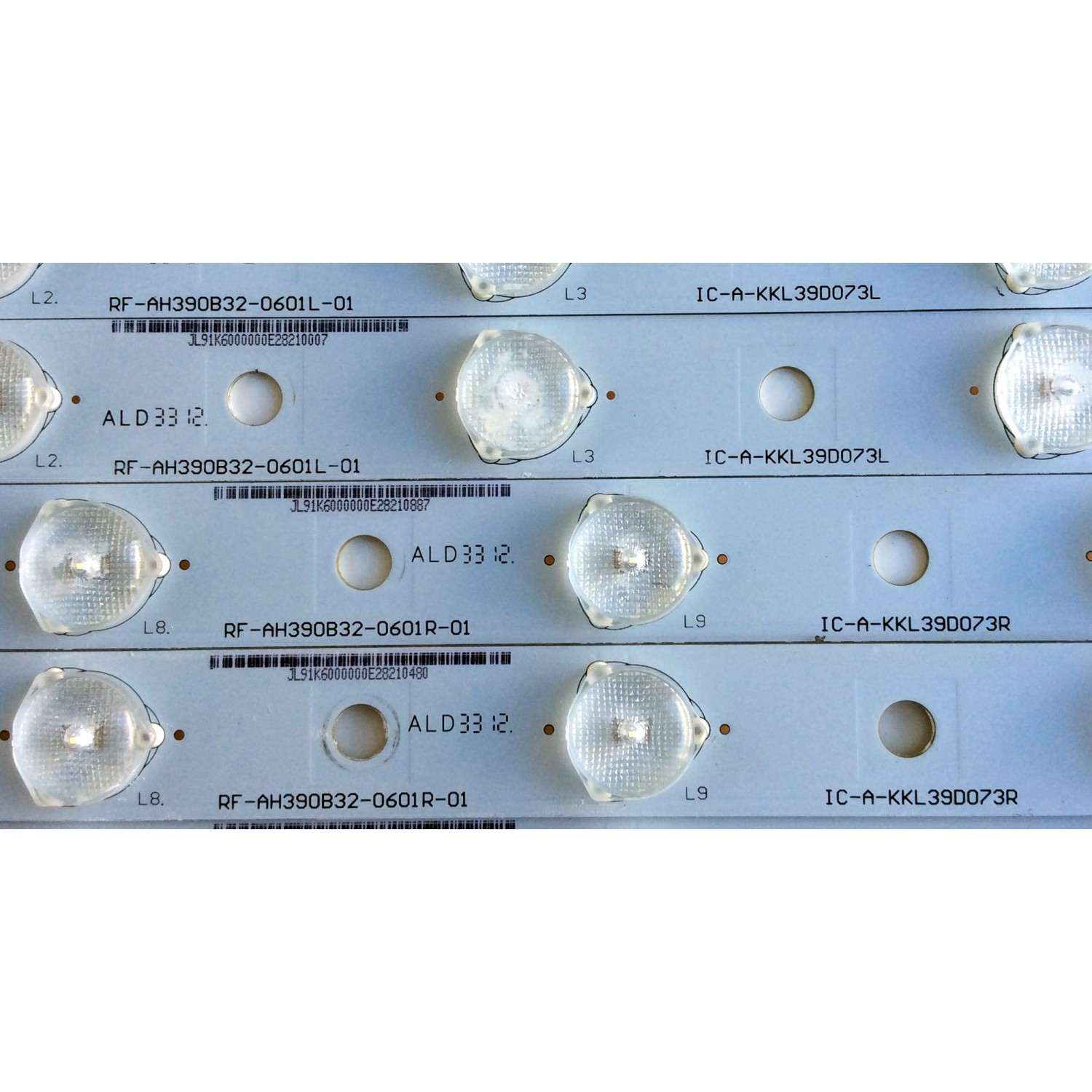 KIT DE LED´S PARA TV (8 PIEZAS) / AFFINITY IC-A-KKL39D073R / IC-A-KKL39D073L / RF-AH390B32-0601L-01 / RF-AH390B32-0601R-01 / JL91K6 / JL91K6000000E28210 / PANEL V390HJ1-P01 REV.C1 / MODELO LE3951 - Imagen 5