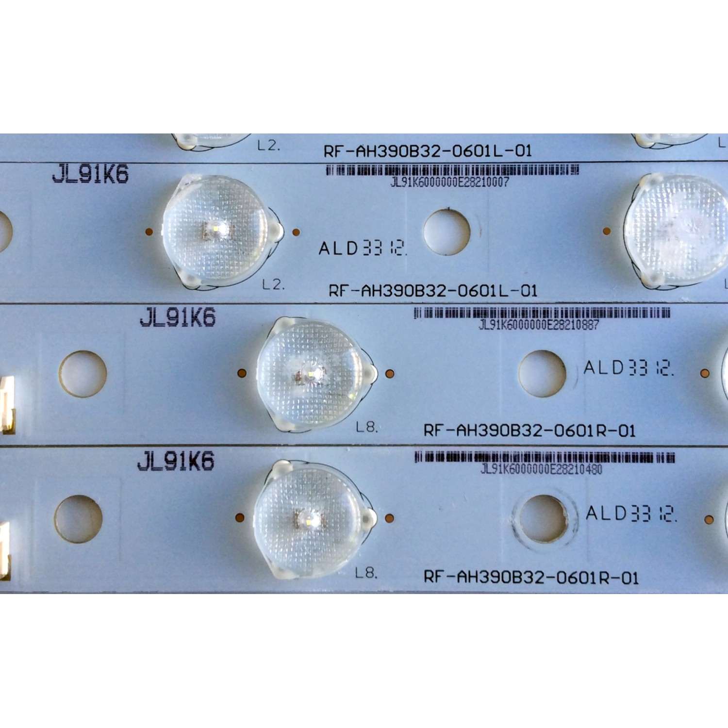 KIT DE LED´S PARA TV (8 PIEZAS) / AFFINITY IC-A-KKL39D073R / IC-A-KKL39D073L / RF-AH390B32-0601L-01 / RF-AH390B32-0601R-01 / JL91K6 / JL91K6000000E28210 / PANEL V390HJ1-P01 REV.C1 / MODELO LE3951 - Imagen 4