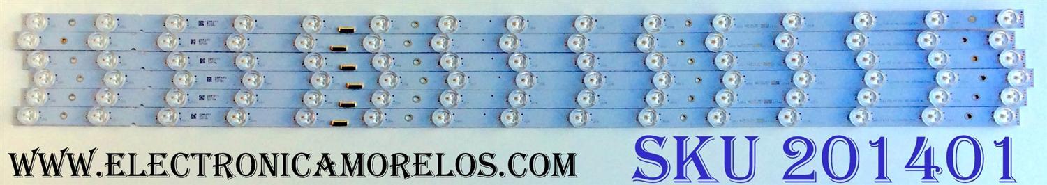 KIT DE LED´S PARA TV (6 PIEZAS) / SONY MBL-49039D615SN2 / CCB 49 MBL-49039D615SN2 / E465853 / 175201T90 / 1752 / 01T90 / EBHF43T3 / H111 / PANEL YD8S005DND01B / MODELO XBR-49X900F