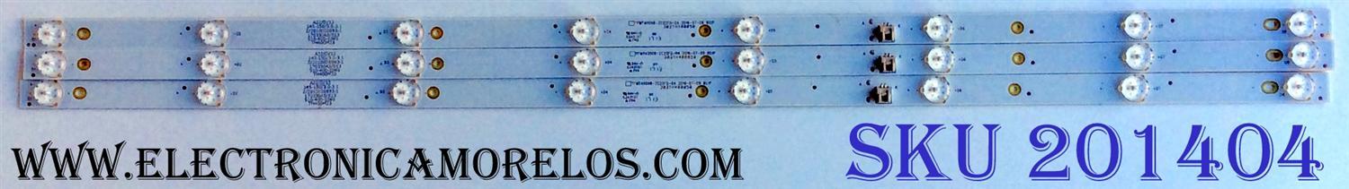 KIT DE LED´S PARA TV (3 PIEZAS) / WESTINGHOUSE TFMT40D08-ZC22FG-04 / 303TH400050 / TH400M23 / 2010026893-1 / 170330A5/813 / 910-400-1049 / MODELO WD40FW2610