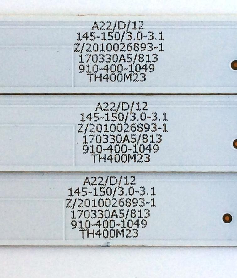 KIT DE LED´S PARA TV (3 PIEZAS) / WESTINGHOUSE TFMT40D08-ZC22FG-04 / 303TH400050 / TH400M23 / 2010026893-1 / 170330A5/813 / 910-400-1049 / MODELO WD40FW2610 - Imagen 2