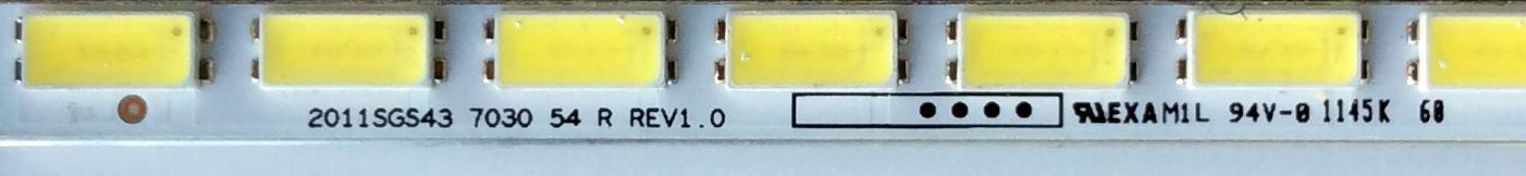 LED PARA TV / UPSTAR LJ64-03317A / 2011SGS43 / D010909A0 / 1145K10 / 2011SGS43 7030 54 R REV1.0 / 2011SGS43 7030 54 L REV1.0 / PANEL LTA430HW02 / LTA430HW02-C02 / MODELO P43EWX JH147E - Imagen 2