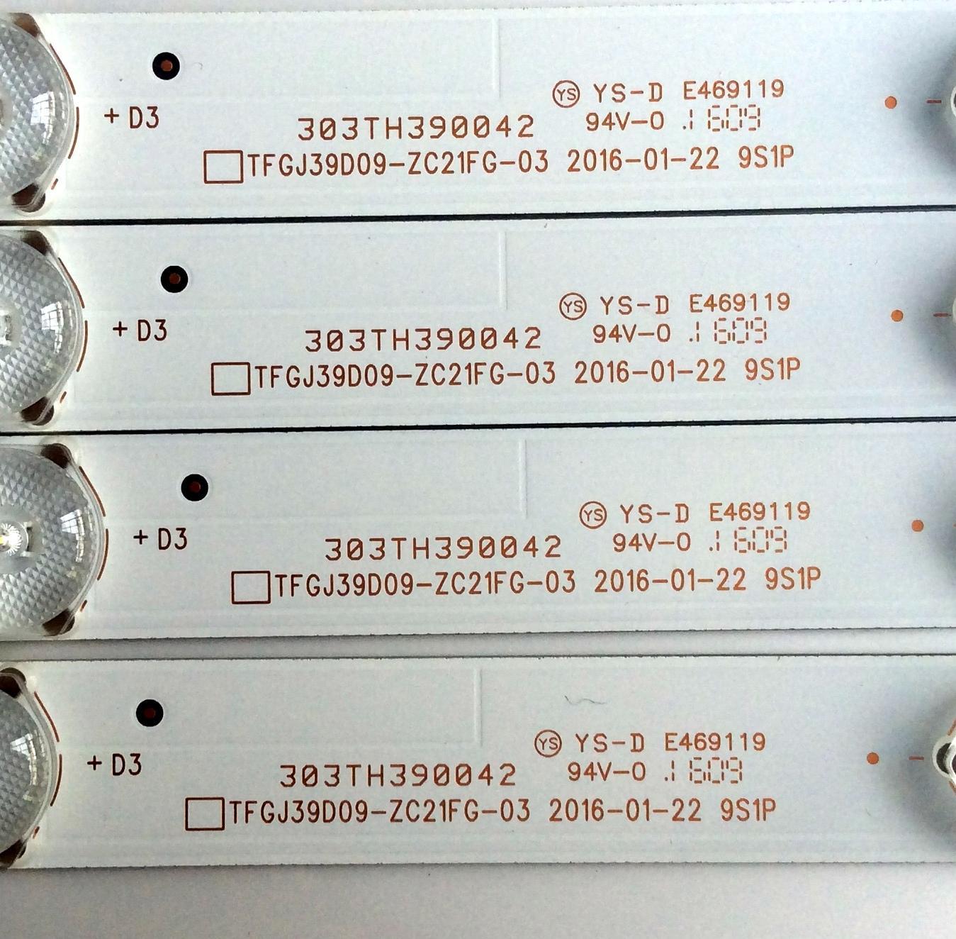 KIT DE LED´S PARA TV (4 PIEZAS) / ELEMENT TFGJ39D09-ZC21FG-03 / E469119 / 303TH390042 / C23/D/7 / 120-125/3.0-3.1 / 2010014957-3 / TH390M11 / 160308A6 / 910-390-1017 / PANEL T390HVN01.0 / MODELO ELEFW3916 - Imagen 2