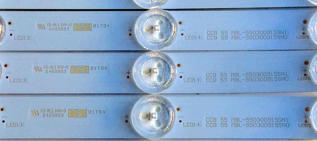 KIT DE LED´S PARA TV / SONY ((9 PIEZAS)) YD8F007DND01B / LSY550FF04-B0J / MBL-55030D915SN1 / MBL-55030D915SN0 / EAHB54T4 / EBHB53T4 / MODELO XBR-55X900F - Imagen 2