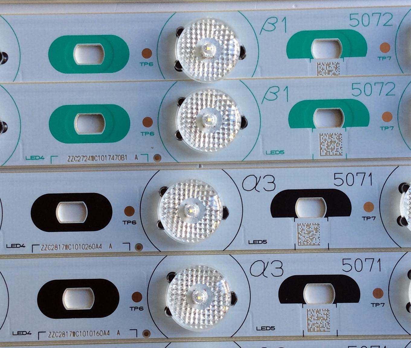 KIT DE LED`S PARA TV (44 PIEZAS) / SHARP ZZC2317WCA063050B3 / ZZC2320WCA041620A1 / ZZC2319WCA006370A1 / ZZC2211WCA036 / (5069) 8 PZAS / (5070) 6 PZAS / (5071) 8 PZAS / (5072) 7 PZAS / (5073) 8 PZAS / (5074) 7 PZAS / PANEL LK800D3GW10Z / MODELO LC-80LE633U - Imagen 6