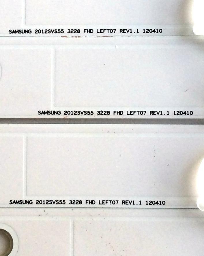 KIT DE LED´S PARA TV ((INCOMPLETO SOLO 13 PIEZAS)) / SAMSUNG 2012SVS55 3228 RIGHT07 REV1.1 120410 / SAMSUNG 2012SVS55 3228 FHD LEFT07 REV1.1 120410 / PANEL DE550CGM-C1 / MODELO UN55EH6001FXZA CH02 - Imagen 3