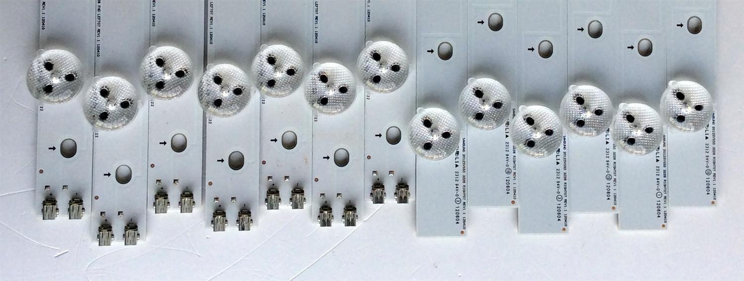 KIT DE LED´S PARA TV ((INCOMPLETO SOLO 13 PIEZAS)) / SAMSUNG 2012SVS55 3228 RIGHT07 REV1.1 120410 / SAMSUNG 2012SVS55 3228 FHD LEFT07 REV1.1 120410 / PANEL DE550CGM-C1 / MODELO UN55EH6001FXZA CH02 - Imagen 6