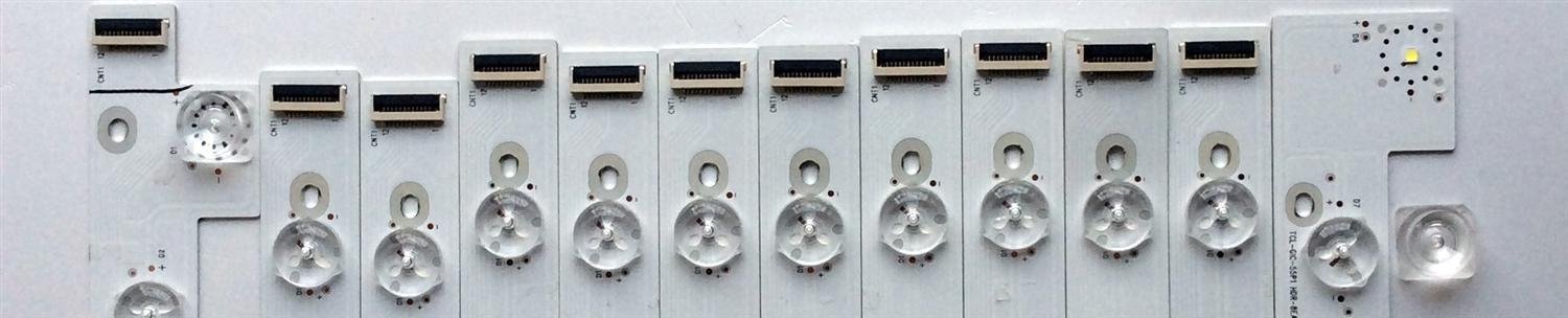 KIT DE LED´S PARA TV (12 PIEZAS) / TCL 006-P1K3525B / TCL-GIC-55P1 / YHA-4C-LB5506-YH06J / YHB-4C-LB5508-YH02J / HDR-6x10-3030-LX20170324 Ver.8 / PANEL LVU550ND1L / MODELO 55P605 - Imagen 2