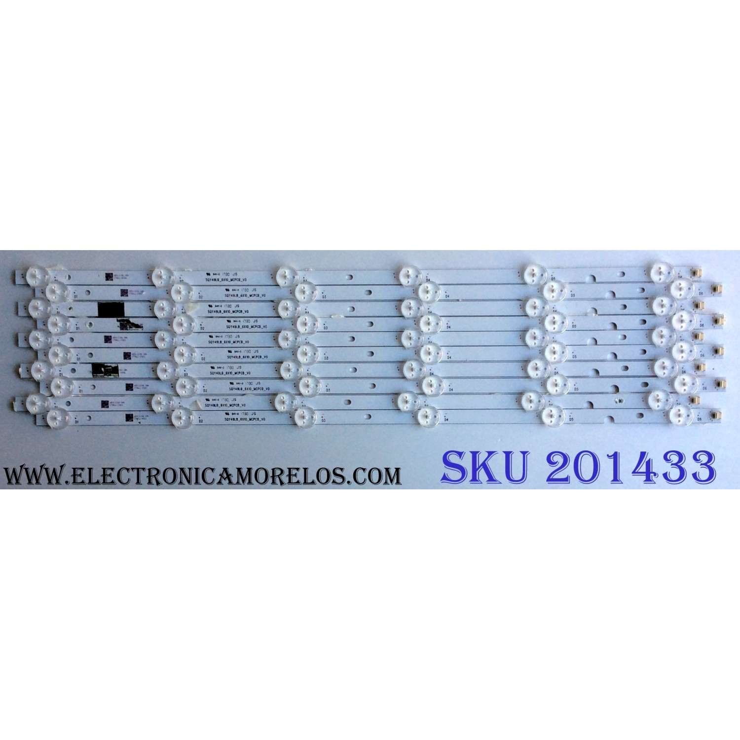 KIT DE LED´S PARA TV (10 PIEZAS) / ATYME SQY49LB_6X10_MCPCB_V0 / AE0110390 / C796L1 / SERIE K033LH7A101108 /  PANEL LSC490FN08 / MODELOS 490AM7UD K033LH7A / 490AM7UD