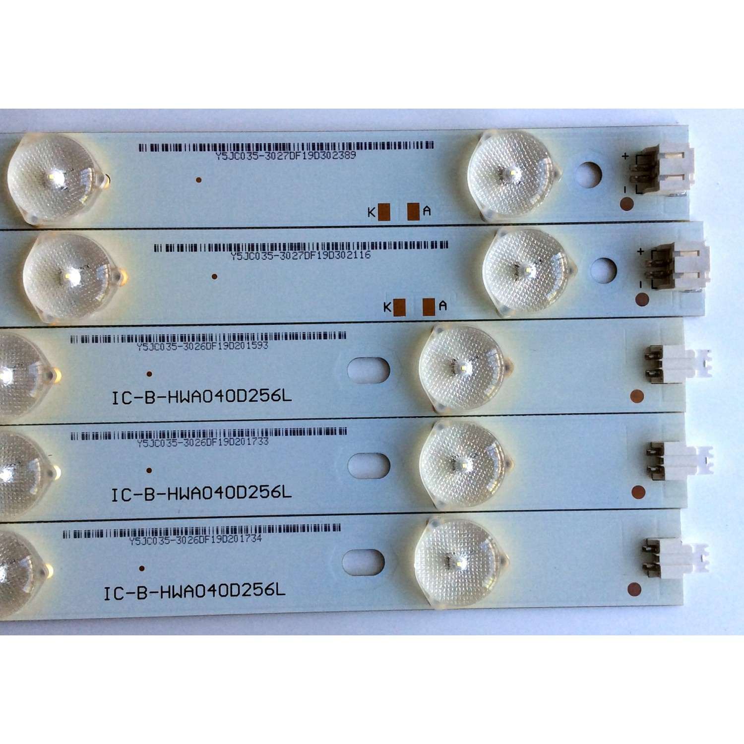 KIT DE LED´S PARA TV (SOLO 5 PIEZAS) / ((INCOMPLETO)) / PROSCAN SJ40L440-DH-13052201L / SJ40L440-DH-13052201R / IC-B-HWA040D256R / IC-B-HWA040D256L / Y5JC035 / PANEL´S LSC400HM06 / CN40CM676 / MODELO PLDED4016A - Imagen 2