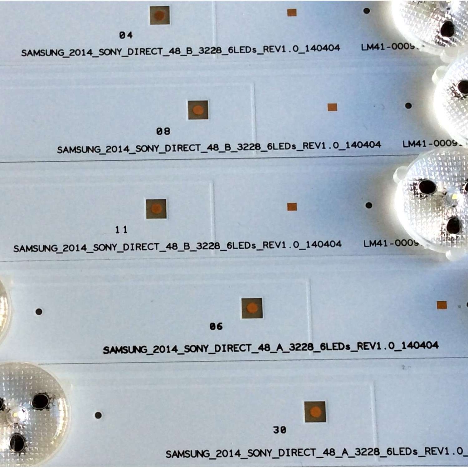 KIT DE LED´S PARA TV (12 PIEZAS) / SONY LM41-00091P / LM41-00091N / SAMSUNG_2014_SONY_DIRECT_48_A_3228_6LEDs_REV1.0_140404 / SAMSUNG_2014_SONY_DIRECT_48_B_3228_6LEDs_REV1.0_140404 / CEM-3-N 037S3B / PANEL NS4F480DND01 / MODELO KDL-48W600B - Imagen 4