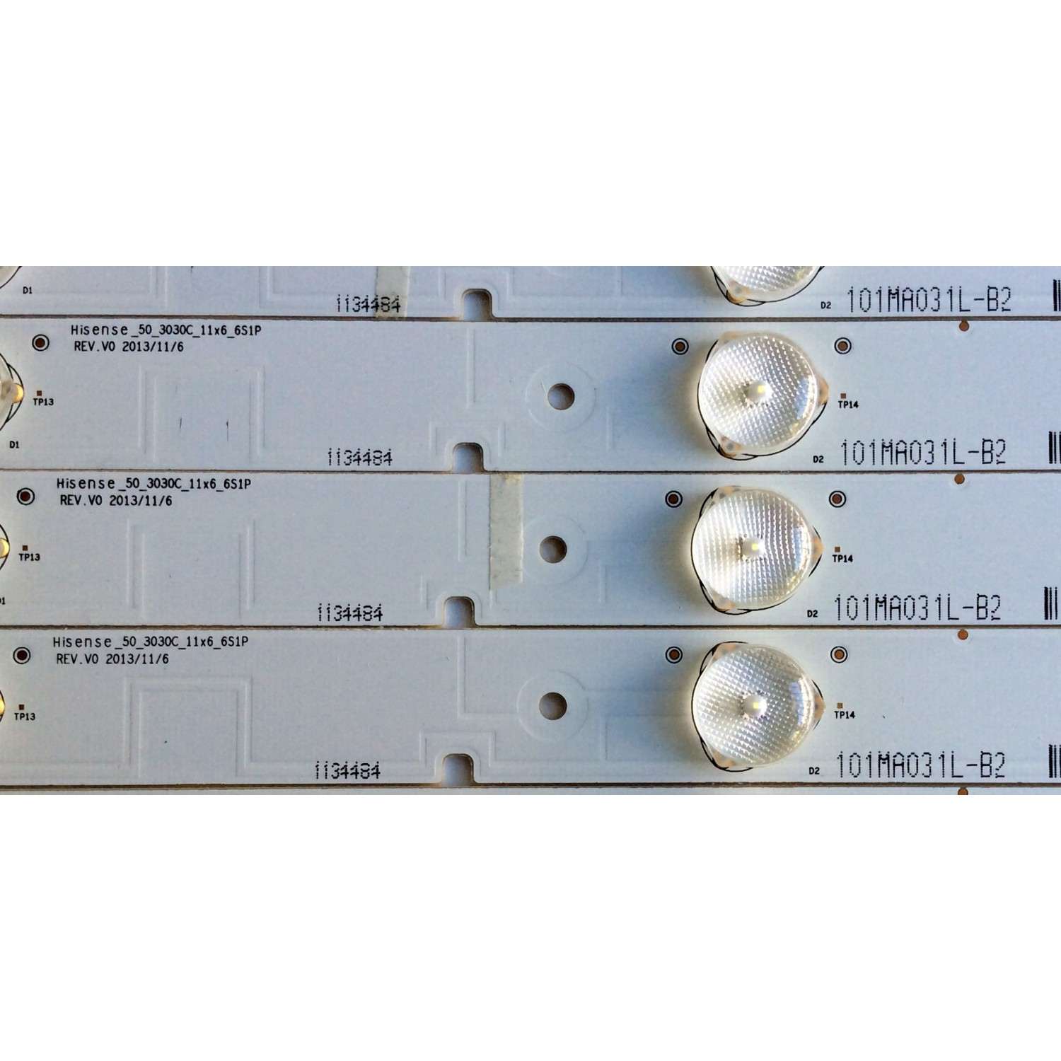 KIT DE LED´S PARA TV ((INCOMPLETO SOLO 9 PIEZAS)) / INSIGNIA HE50R6ZSM94J / 101MA031L-B2 / 1134484 / HISENSE_50_3030C_11x6_6S1P / PANEL HD500DF-B57(010)\T1\S1\GM\ROH / MODELO NS-50D550NA15	 - Imagen 4
