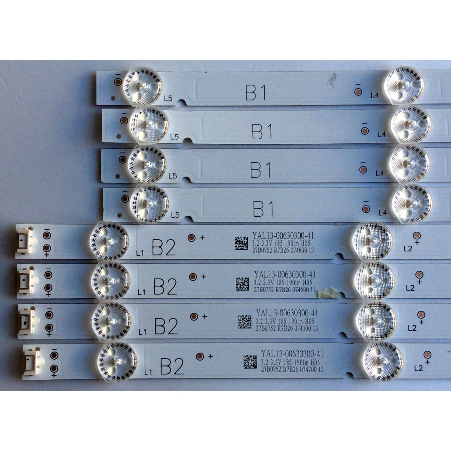 KIT DE LEDS ORIGINAL PARA TV LG 8 PIEZAS / NUMERO DE PARTE RF-AZ550E30-0601B-12 / RF-AZ550E30-0501A-12 / YAL13-00630300-41 / YAL13-00530300-24 / PANEL SDL550WY LD0-910 / SDL550WY LD0-911 / MODELO 55UJ6200-UA / 55UJ6200-UA.CUSYLH / 55UJ6200-UA.BWMYLJR - Imagen 3