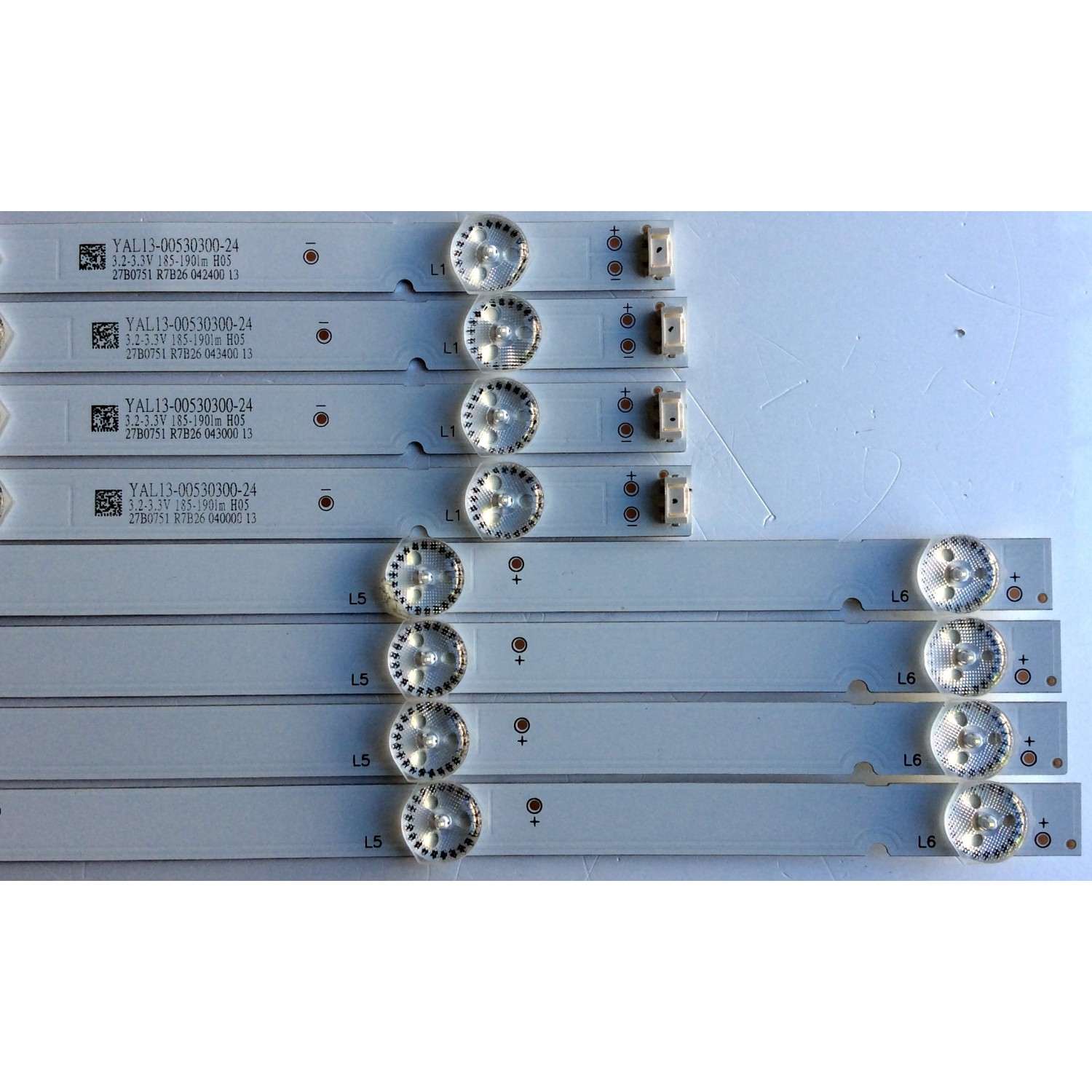 KIT DE LEDS ORIGINAL PARA TV LG 8 PIEZAS / NUMERO DE PARTE RF-AZ550E30-0601B-12 / RF-AZ550E30-0501A-12 / YAL13-00630300-41 / YAL13-00530300-24 / PANEL SDL550WY LD0-910 / SDL550WY LD0-911 / MODELO 55UJ6200-UA / 55UJ6200-UA.CUSYLH / 55UJ6200-UA.BWMYLJR - Imagen 6