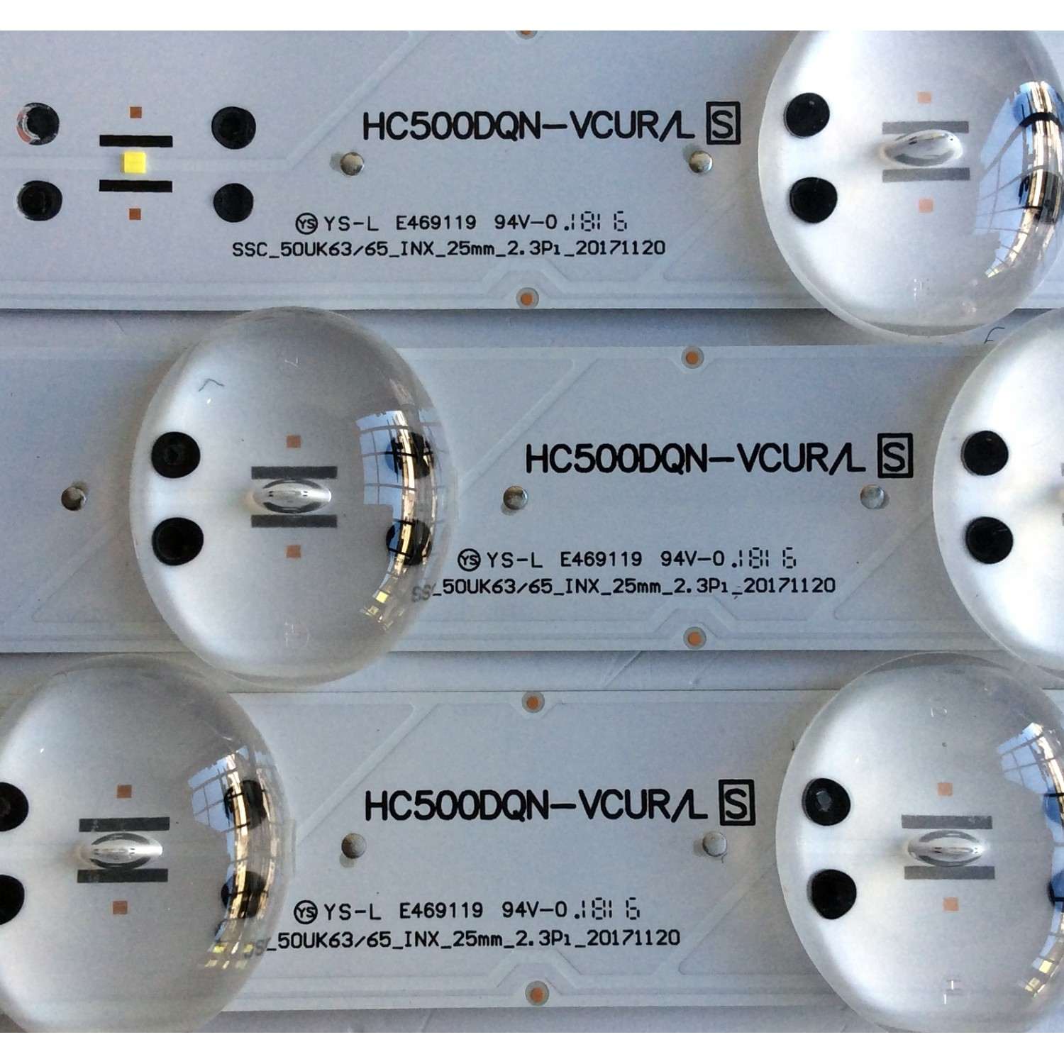KIT DE LED´S PARA TV (3 PIEZAS) LG HC500DQN-VCUR/L / SSL50UK63/65_INX_25mm2.3P1_20171120 / SBCB / 25W3B / EAJ64451101 / INX / 50076 / EAJ6 4451 101 / E469119 / PANEL NC500DQE-VXGX3 / MODELOS 50UK6300PUE.BUSJLOR / 50UK6300PUE - Imagen 4