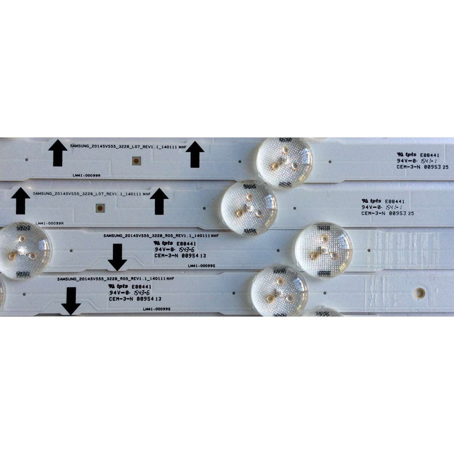 KIT DE LED´S PARA TV (8 PIEZAS) / SAMSUNG LM41-00099G (5 PIEZAS) / LM41-00099A (3 PIEZAS) / SAMSUNG_2014SVS55_3228_R05_REV1.1_140111 NFH / SAMSUNG_2014SVS55_3228_L07_REV1.1_140111 NFH / PANEL CY-GH055CSLVVH / MODELOS LH55DMEPLGA/GO TS02 / LH55DMEPLGA / GO - Imagen 2
