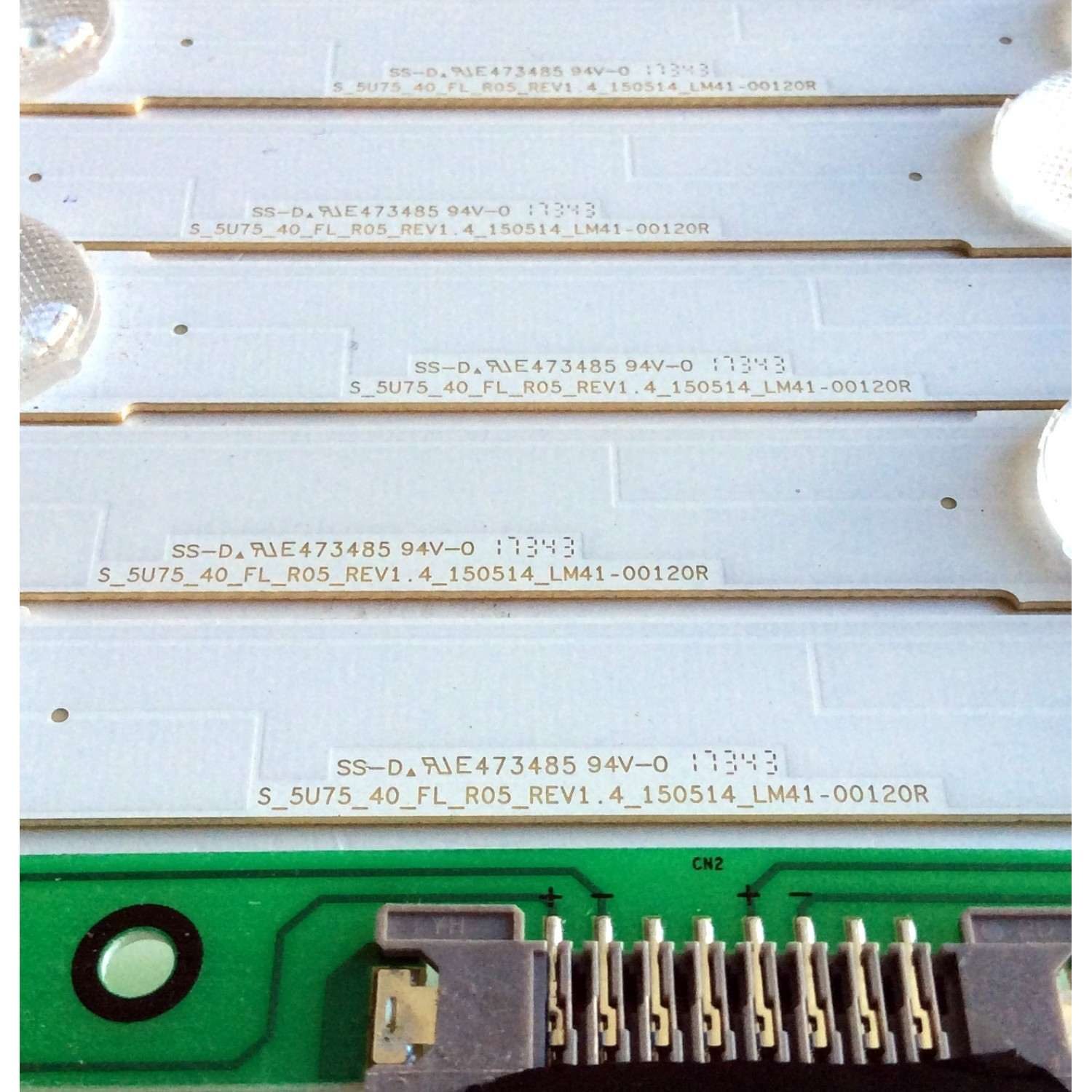 KIT DE LED`S PARA TV (10 PIEZAS) / SAMSUNG BN96-34791A / 34792A / LM41-00117C / 00117B / MU6100-40INCH-L-4EA170724 PANEL CY-GY040HGLVCH / SUSTITUTOS CY-GJ040FLLV1H CY-WJ040HGLV1H CY-GJ040HGLVFH / MOD. UN40MU6290 UE40JU6050 / MAS MODELOS EN DESCRIPCION - Imagen 3