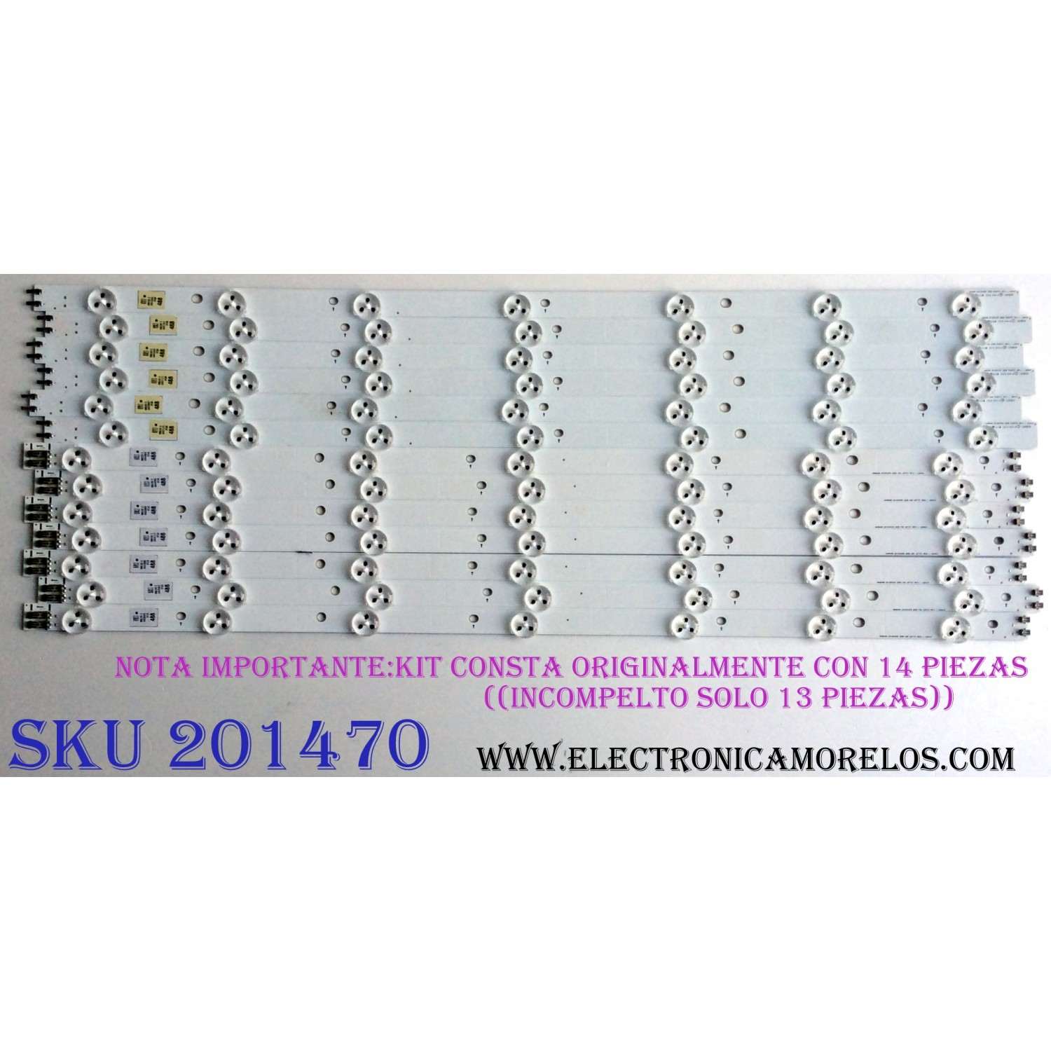 KIT DE LED´S PARA TV ((INCOMPLETO SOLO 13 PIEZAS)) / SAMSUNG 2012SVS55 3228 RIGHT07 REV1.1 120410 / SAMSUNG 2012SVS55 3228 FHD LEFT07 REV1.1 120410 / PANEL DE550CGM-C1 / MODELO UN55EH6001FXZA CH02
