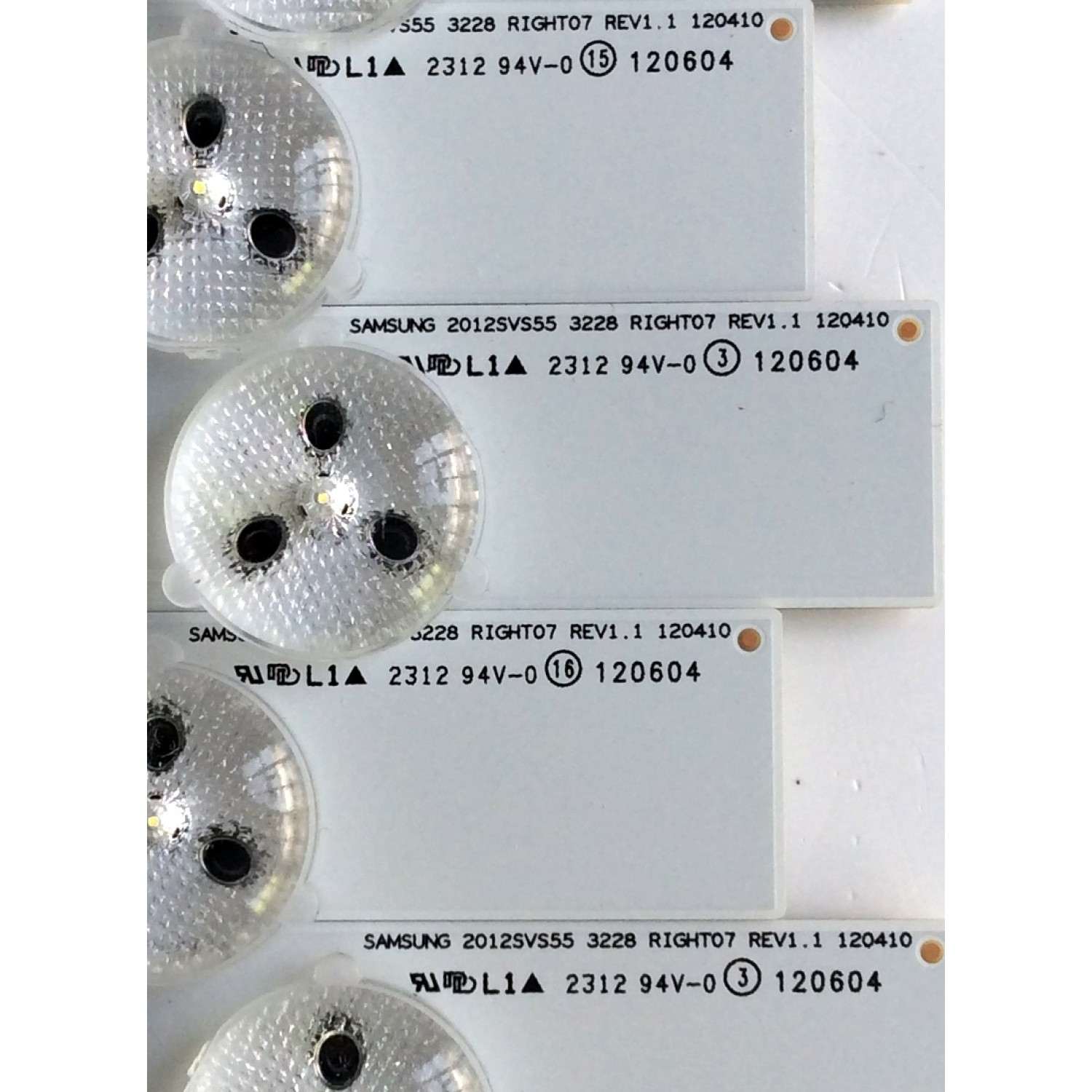 KIT DE LED´S PARA TV ((INCOMPLETO SOLO 13 PIEZAS)) / SAMSUNG 2012SVS55 3228 RIGHT07 REV1.1 120410 / SAMSUNG 2012SVS55 3228 FHD LEFT07 REV1.1 120410 / PANEL DE550CGM-C1 / MODELO UN55EH6001FXZA CH02 - Imagen 4
