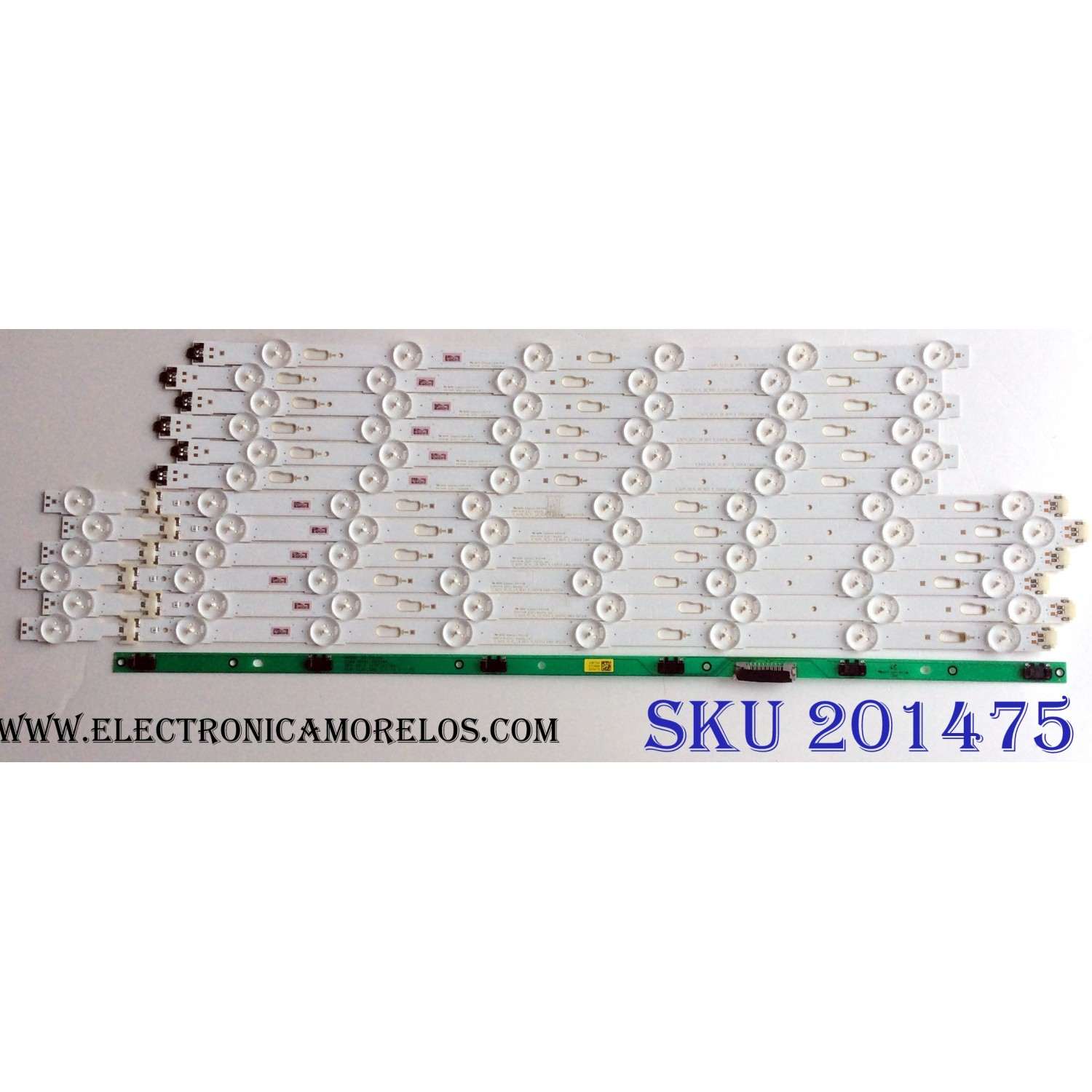 KIT DE LED´S PARA TV SAMSUNG ((12 PIEZAS)) / NU8MERO DE PARTE BN96-40099A / BN96-40100A / S_5U75_55_FL_L8_REV1.5_150514 / LM41-00135A / S_5U75_55_FL_R6_REV1.5_150514_LM41-00136A / PANEL CY-GK055HGEV5H /  MODELO ¨55¨