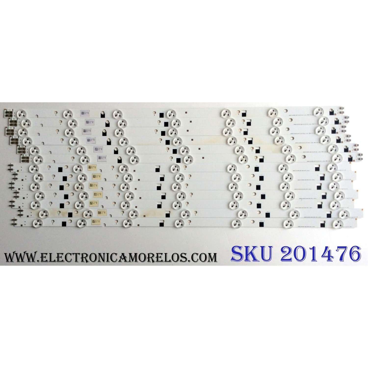 KIT DE LED´S PARA TV (13 PIEZAS) / SAMSUNG 20125VS55 3228 RIGHT07 REV.1.6 120718 ( 7 PIEZAS ) / 20125VS55 3228 LEFT07 REV.1.6 120718 ( 6 PIEZAS ) / PANEL´S DF550CGA-B1 / T550HVF03.1 / MODELO UN55FH6003FXZA AH01
