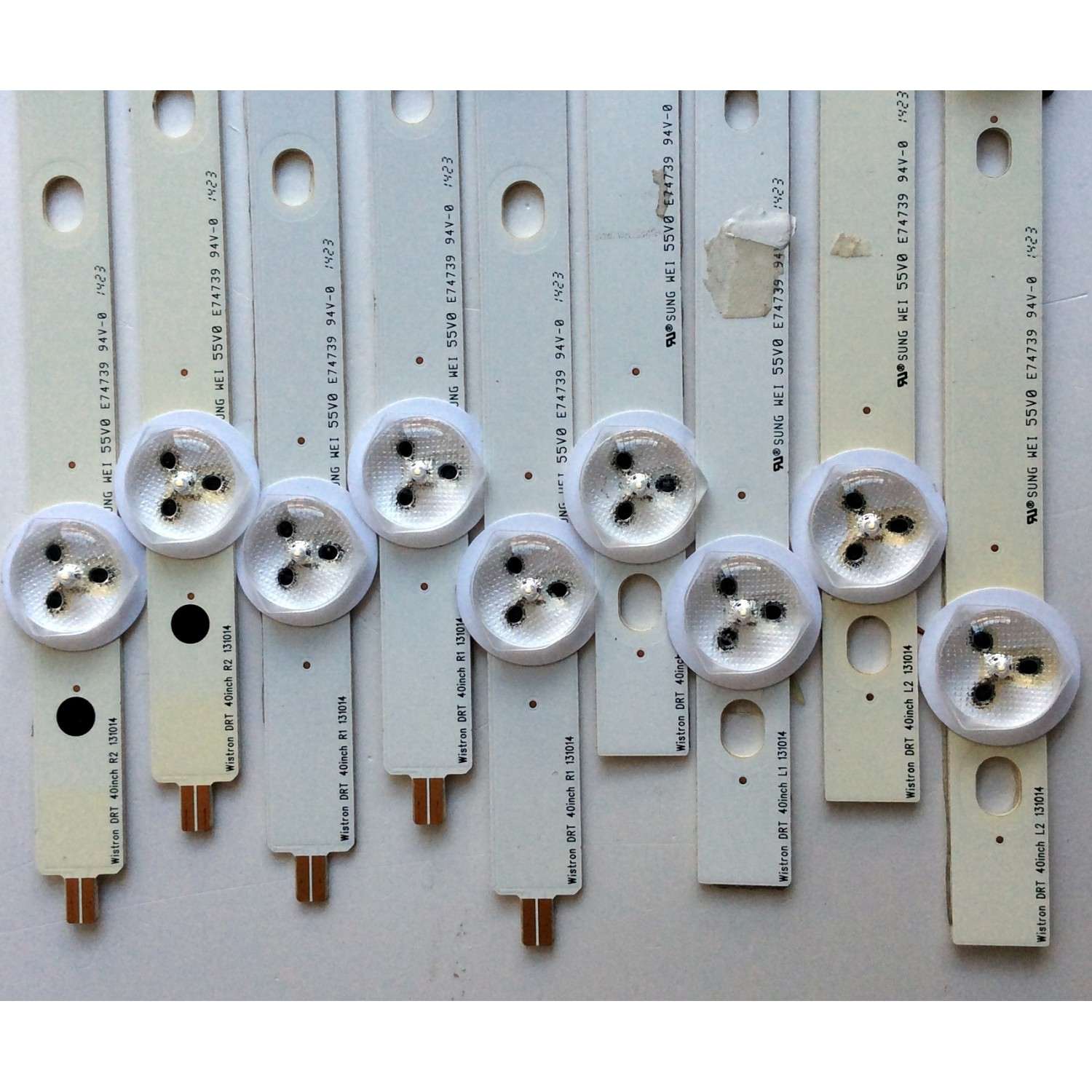 KIT DE LED´S PARA TV (9 PIEZAS) / VIZIO 5638005C / Wistron DRT 40inch L1 131014 (2 PIEZAS) / Wistron DRT 40inch L2 131014 (2 PIEZAS) / Wistron DRT 40inch R1 131014 (3 PIEZAS) / Wistron DRT 40inch R2 131014 (2 PIEZAS) / PANEL  LSC400HM09 / MODELO E400I-B2 - Imagen 5