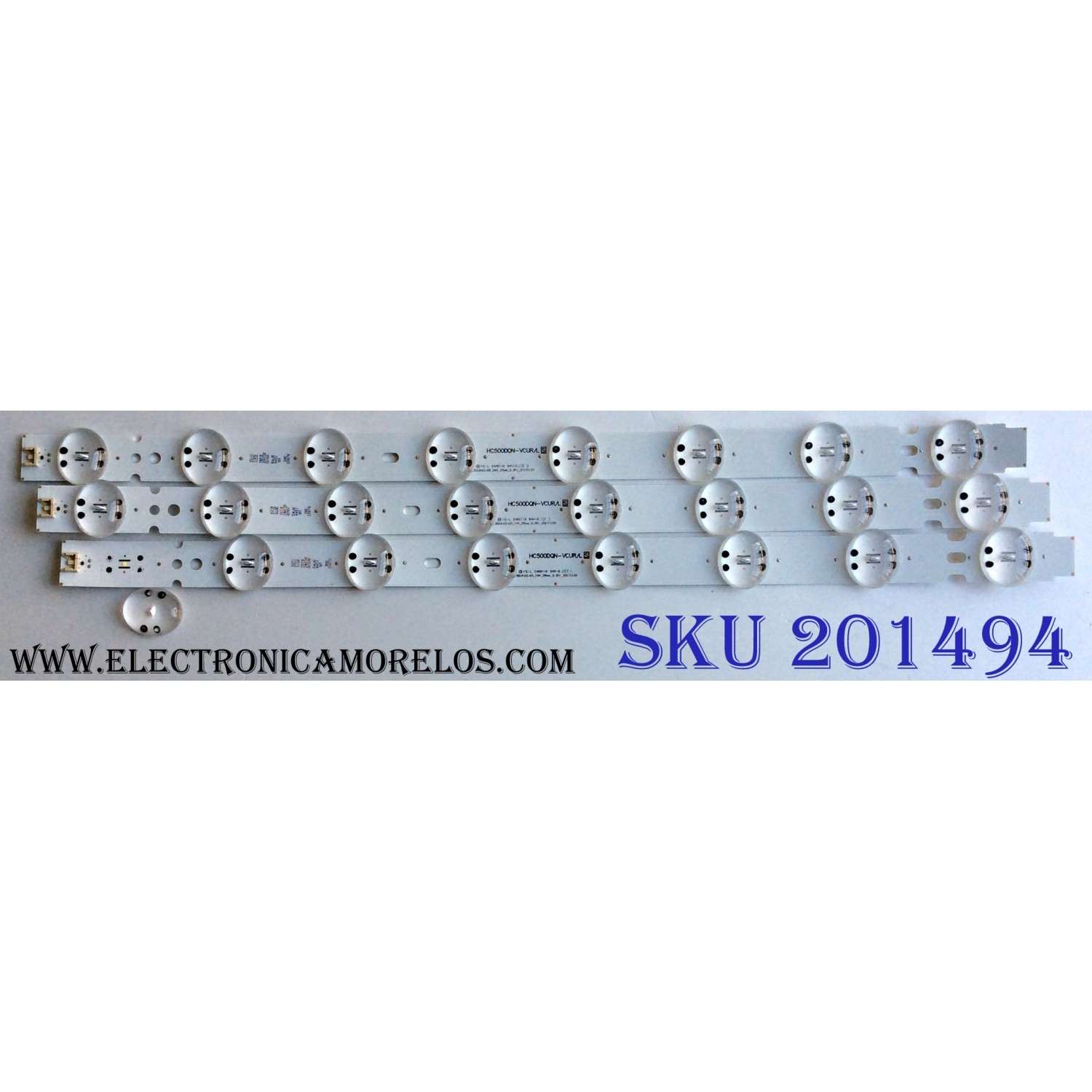 KIT DE LED´S PARA TV (3 PIEZAS) / LG HC500DQN-VCUR2 / HC500DQN-VCUR/L / SS_50UK63/65_INX_25mm_2.3P1_20171120 / EAJ64451101 / MODELO 50UK6500AUA	