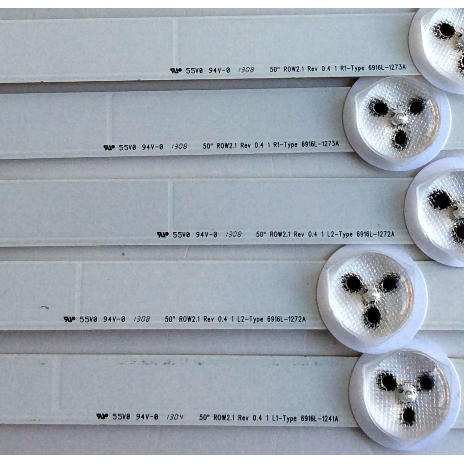 KIT DE LED´S PARA TV (9 PIEZAS) / LG 6916L-1241A / 6916L-1273A / 6916L-1272A / 6916L-1276A / PANEL LC500DUE (SF)(R2) / MODELO 50LA6200-UA / NOTA IMPORTANTE DOS TIRAS NO SON IGUAL PERO SI COMPATIBLES / MAS MODELOS Y PANELES EN DESCRIPCION - Imagen 2