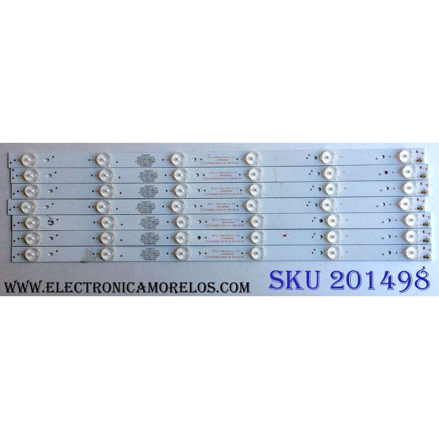 KIT DE LED´S PARA TV (7 PIEZAS ) / WESTINGHOUSE YS-L E469119 94V-0 / TFGJ50D06-ZC21AG-03 2016-06-08 / 303TH500056 / PANEL T500-DXA-DLED / MODELO WD50UC4300	