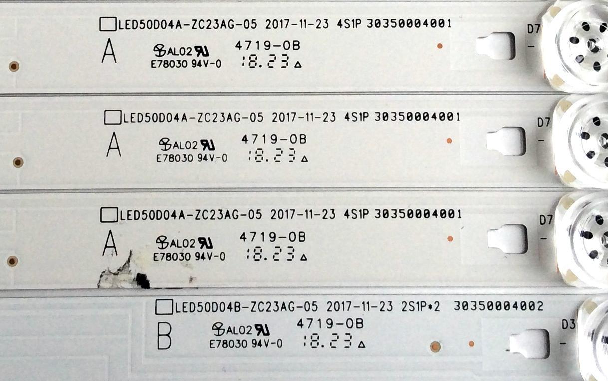 KIT DE LED´S PARA TV (9 PIEZAS) / INSIGNIA LED50D04A-ZC23AG-05 / LED50D04B-ZC23AG-05 / 2S1P*2 30350004002 / 4A1P 30350004001 / 180608A6 / 180610BA / E78030 94V-0 / PANEL T500HVN07.5 / MODELO NS-50D510NA1 - Imagen 2