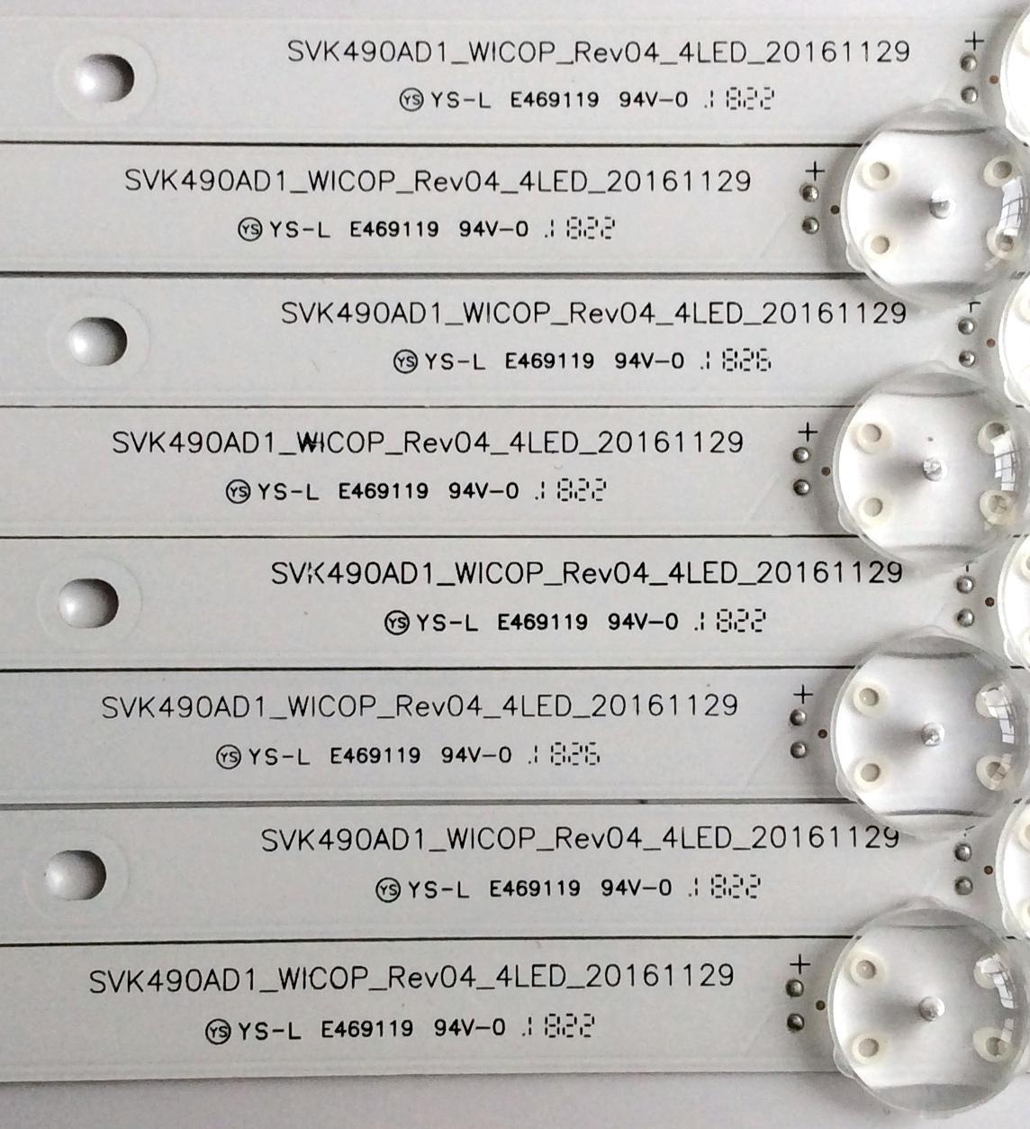 KIT DE LED´S PARA TV (8 PIEZAS) / TOSHIBA 	SVK490AD1 / SVK490AD1_WICOP_Rev04_4LED_20161129 / YS-L E469119 94V-0 / J0703T / PANEL`S K490WDRB / K490WDRA-LH300 / MODELO 49LF421U19 - Imagen 4