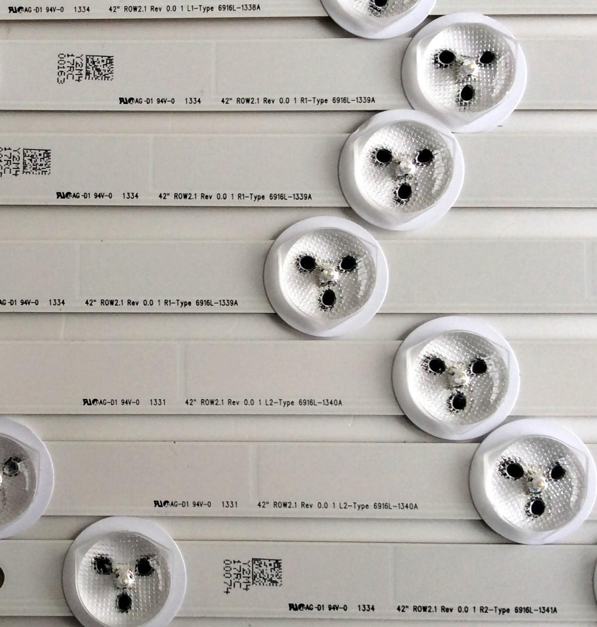 KIT DE LED PARA TV (7 PIEZAS) / PANASONIC 6916L-1338A (1 PIEZA) / 6916L-1339A (3 PIEZAS) / 6916L-1340A (2 PIEZAS) / 6916L-1341A (1 PIEZA) / PANEL LC420DUE (SF)(R2) / MODELO TH-42LRU6	 - Imagen 2