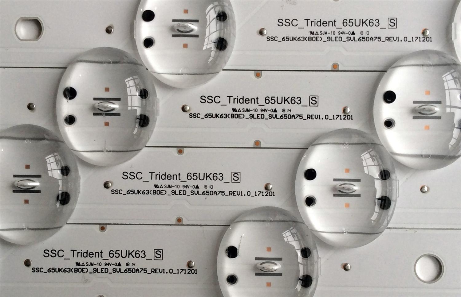 KIT DE LED´S PARA TV (4 PIEZAS) / LG SSC_Trident_65UK63_S / SSC_65UK65(BOE)_9LED_SVL650A75_REV1.0_171201 / SCDB21X2B / EAV64013 / PANEL NC650DQG-ABGX7 / MODELOS 65UK6300PUE / 65UK6300PUE.BUSTLOR - Imagen 2