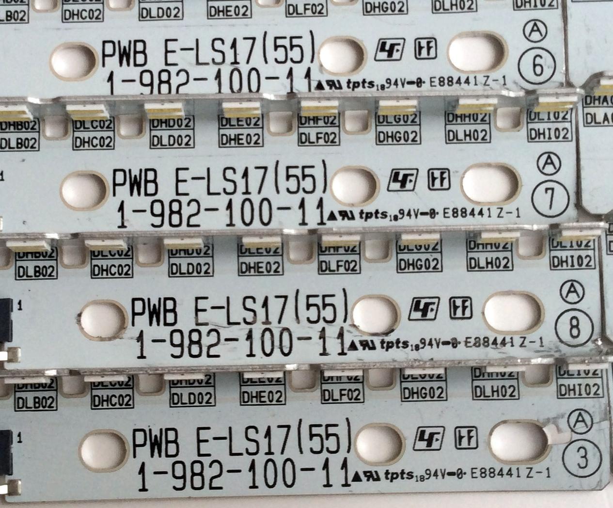 KIT DE LED´S PARA TV (8 PIEZAS) / TV. SONY XBR-55X930E 1-982-100-11 / 98210011 / PWB E-LS17(55) / A2193814A / 005 05 32335 / E88441 Z-1 / MODELO XBR-55930E 	 - Imagen 2