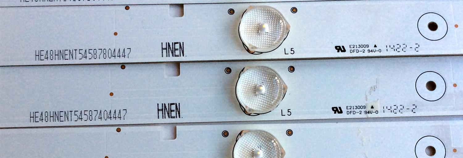 KIT DE LED´S PARA TV (SOLO 9 PIEZAS) / 1131074 / HE48HNENT54587 / PANEL HD480DF-B31 / HD480DF-B31(020)\S0-B2 / MODELO NS-480510NA15 / NOTA IMPORTANTE:KIT CONSTA ORIGINALMENTE DE 10 PIEZAS ((INCOMPLETO SOLO 9 PIEZAS)) - Imagen 4