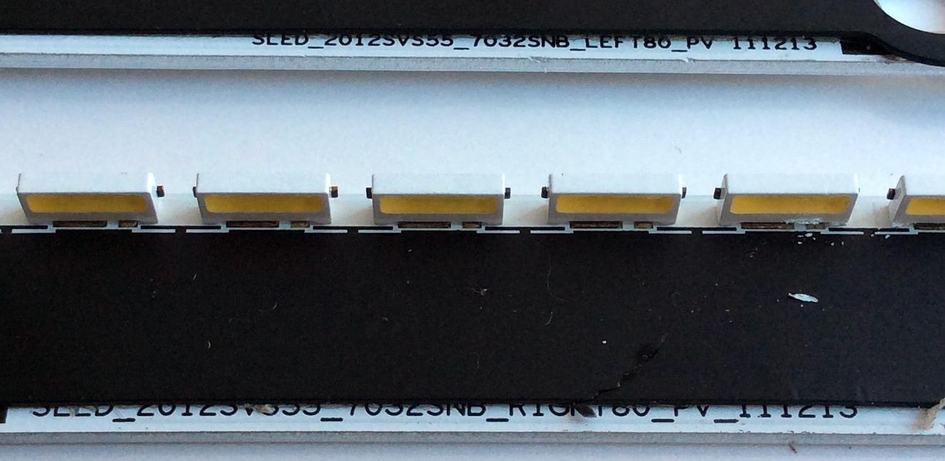 KIT DE LED´S PARA TV (2 PIEZAS) / SAMSUNG 2012SVS55 / 111213 / SLED_2012SVS55_7032SNB_LEFT80_PV_111213 / SLED_2012SVS55_7032SNB_RIGHT80_PV_111213 / PANEL LTJ550HQ16-V / MODELOS UN55ES800 / UN55ES800MXZL / UN55ES7500 / UN55ES7500FXZA TS01 - Imagen 2