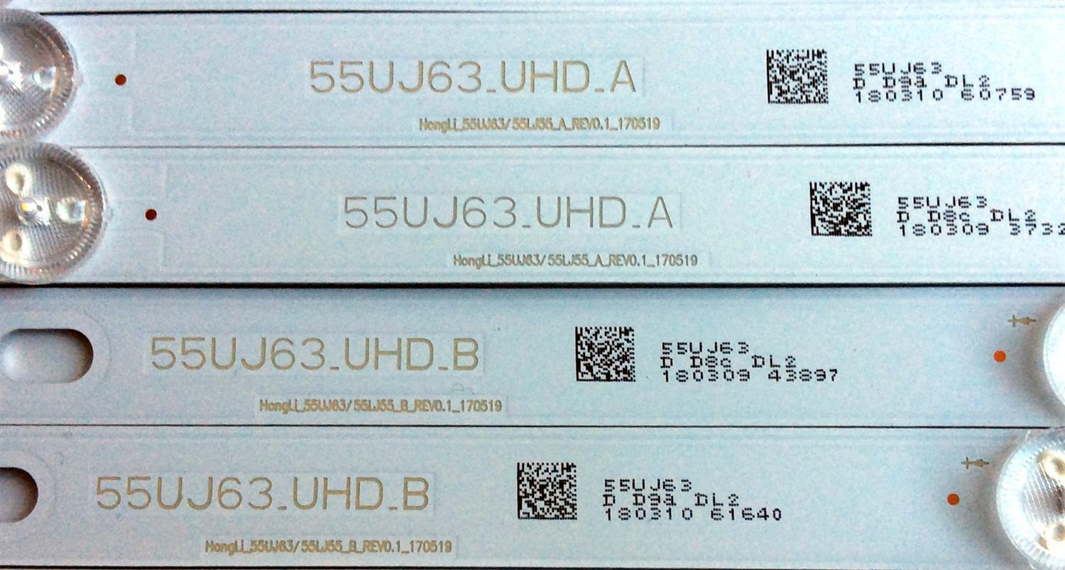 KIT DE LED´S PARA TV (10 PIEZAS) / LG 55UJ63_UHD_A / 55LJ63_FHD_B / HL-99550A30-0401A-01 / HL-99550A30-0401B-01 / E469119 / 55UJ63/55LU55 / 170519 / HONGLI_55UJ63/55LU55_A_REV0.1_170519 / PANEL NC550DGG-AAFX7 / MODELOS 55UJ6300-UA / 55UJ6300-UA.BUS2LOR - Imagen 2