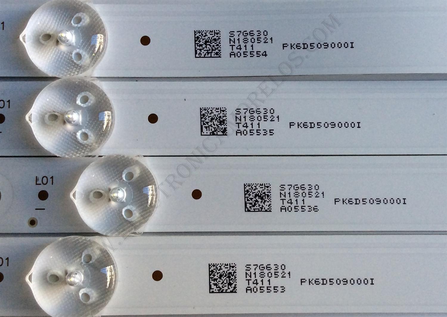 KIT DE LED´S PARA TV (4 PIEZAS) / TOSHIBA U500DU01-TT103 REV:CD1.A / JL.D50091330-329AS-M A1 / PK6D509000I / PANEL U500DU01 TT103 / MODELOS TF-50A810U19 / 50LF621U19 / 50LF711U20 - Imagen 4