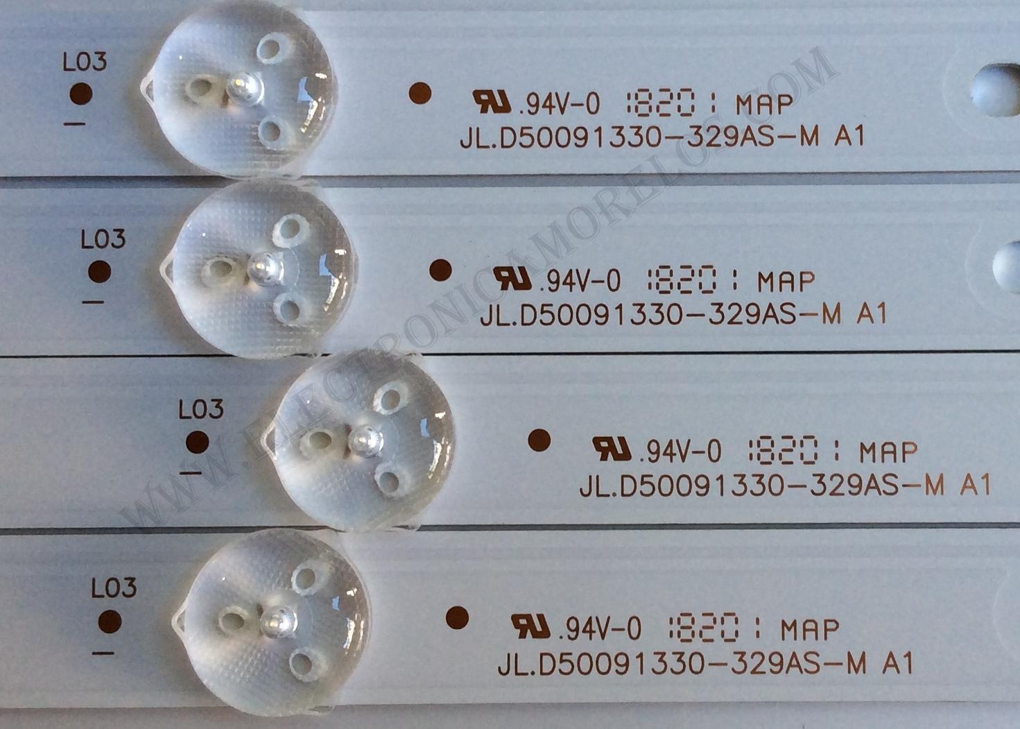 KIT DE LED´S PARA TV (4 PIEZAS) / TOSHIBA U500DU01-TT103 REV:CD1.A / JL.D50091330-329AS-M A1 / PK6D509000I / PANEL U500DU01 TT103 / MODELOS TF-50A810U19 / 50LF621U19 / 50LF711U20 - Imagen 3