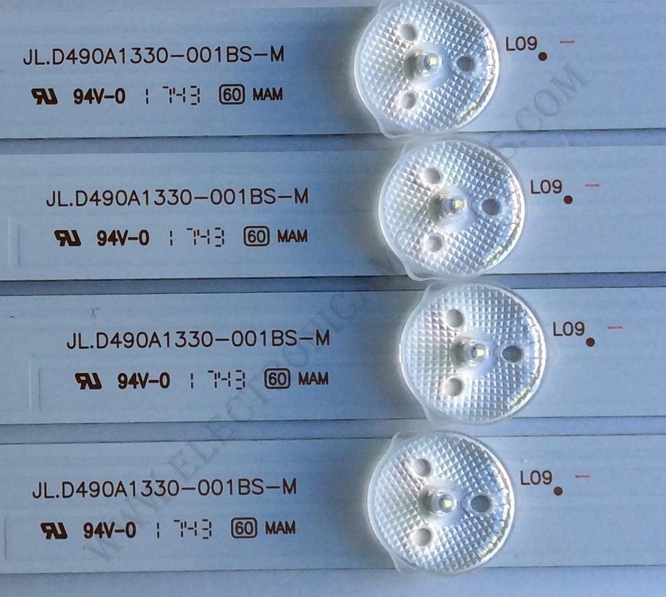 KIT DE LED´S PARA TV (4 PIEZAS) / LG JL.D490A1330-001BS-M / YAL13-01030300-04 / PANEL SDL490WY (LD0-912) REV.00 / MODELO 49UJ6200-UA / 49UJ6200-UA.CUS4LH - Imagen 2