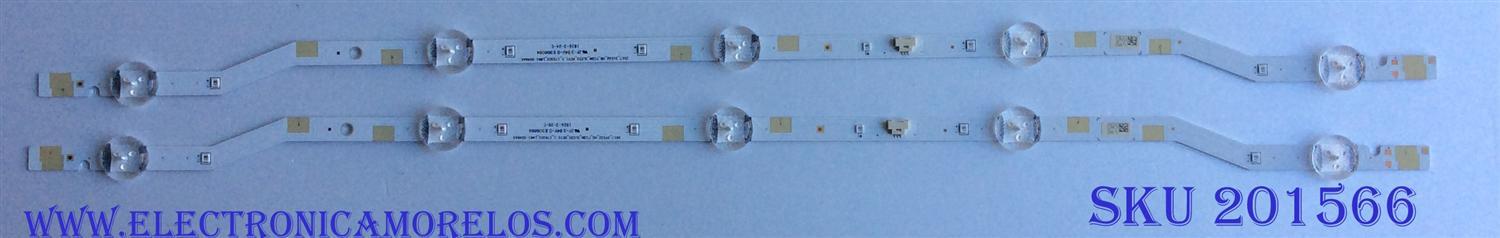 KIT DE LED´S PARA TV (2 PIEZAS) / SAMSUNG 2017_SVS32_HD_FCOM_5LEDS_REV1.1_170322_LM41-00494A / 43703A / LM41-00494A / E306084 / PANEL CY-JM032AGLR2V RR01 / MODELO UN32J4000 / UN32J4000EFXZA LA01