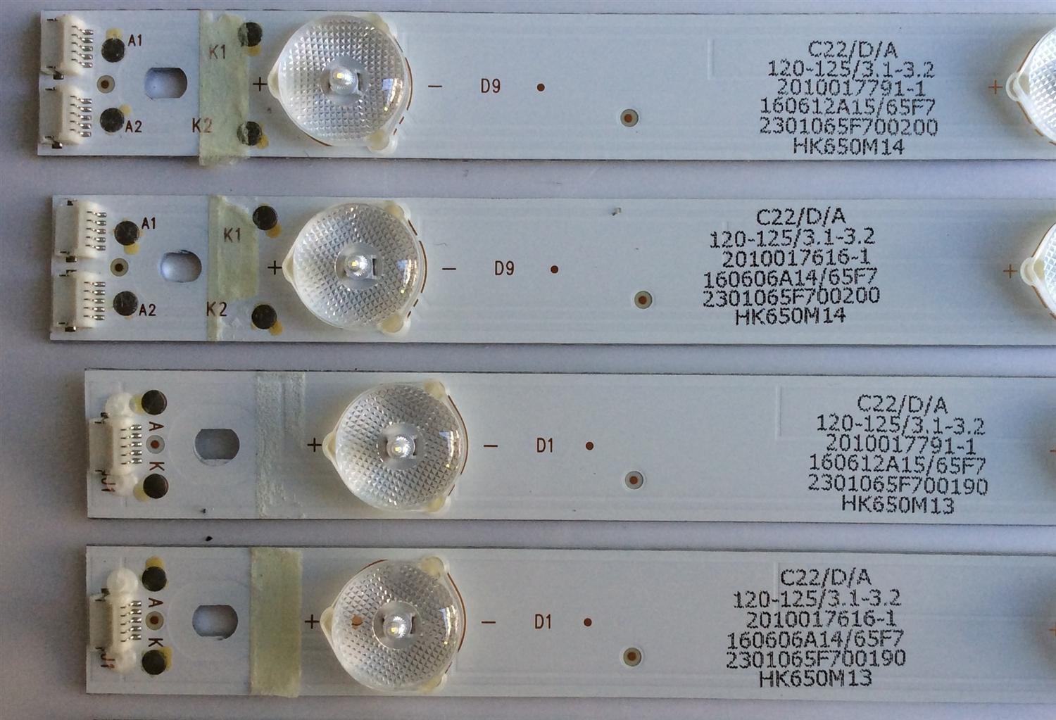 KIT DE LED PARA TV / HITACHI ((INCOMPLETO SOLO 9 PIEZAS)) HK650WLEDM-AH41H / HK65D08A-ZC21AG-04 / 303HK650039 / 2301065F700190 / 2010017616-1 / MODELO LE65K6R9	 - Imagen 2