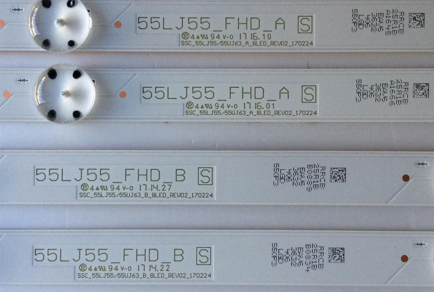 KIT DE LED´S PARA TV ( 10 PIEZAS) / LG SSC_55LJ55/55UJ63_A_8LED_REV02_170224 / SSC_55LJ55/55UJ63_B_8LED_REV02_170224 / 55LJ55_FHD_A / 55UJ63_UHD_A / 55LJ55_FHD_B / 55UJ63_UHD_B / 25R1B / 550P3 / PANEL NC550DUE AAFX1 / MOD. 55LJ5500-UB / 55LJ5500-UA - Imagen 4