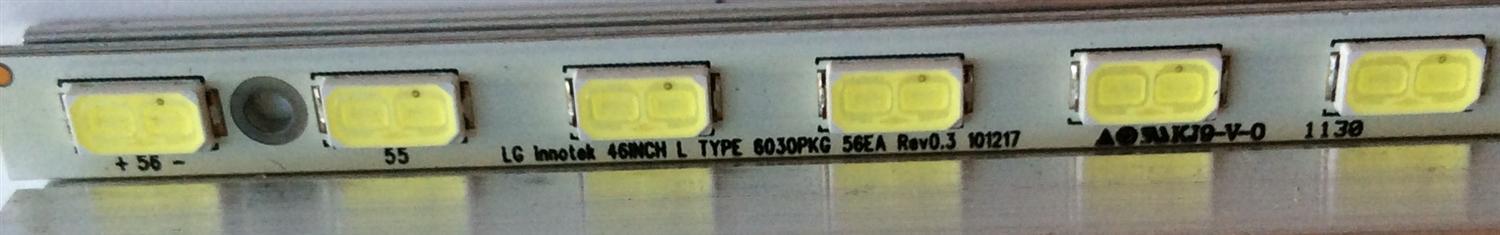KIT DE LED´S PARA T V / ( 2 PIEZAS ) T460HB01 V.1 / 46IN R TYPE 6030PKG 56EA Rev0.3 101217 / 74.46T09.002-2-SX1 / MODELO M3D460SR LTYAKSAM	 - Imagen 2