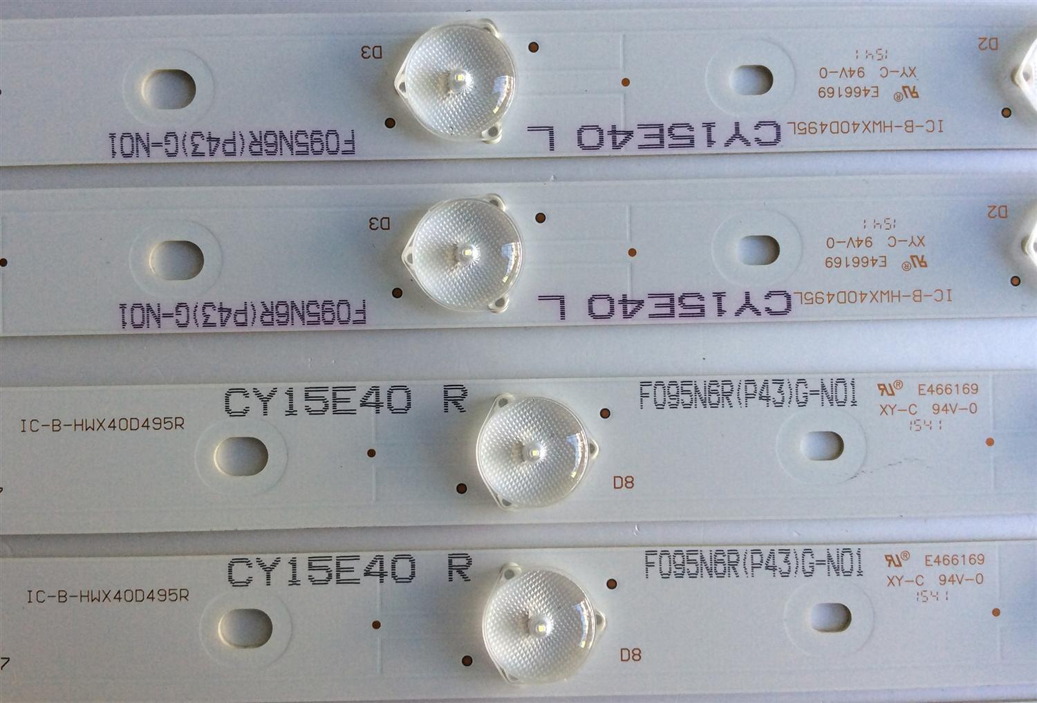 KIT DE LEDS PARA TV VIZIO ORIGINAL 10 PIEZAS / NUMERO DE PARTE IC-B-HWX40D495L / IC-B-HWX40D495R / 05638005052111 / 05638015011131 / E466169 / PANEL LSC400HN02-602 / LSC400HM10-S01 / MODELO E40-C2 / E40-C2 LWZQSFAR - Imagen 3