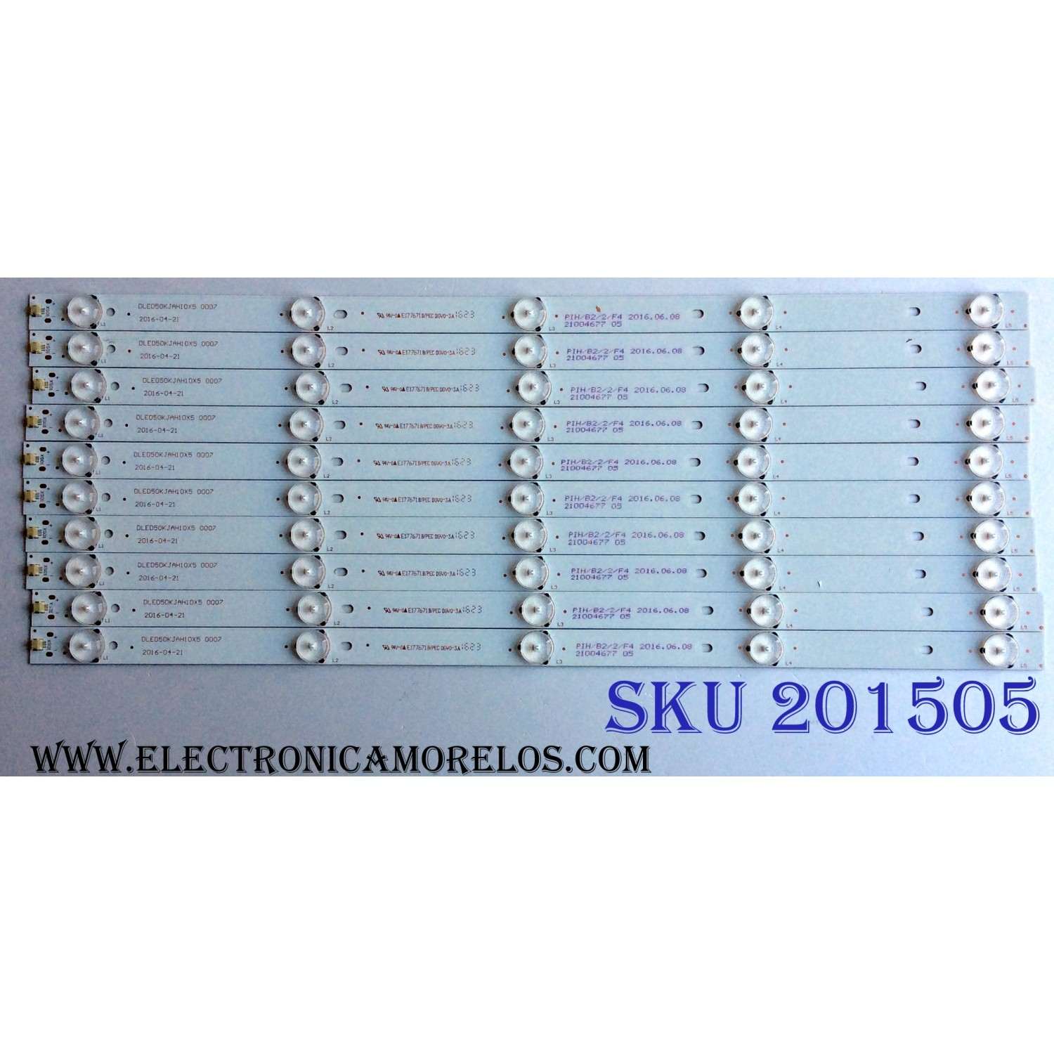 KIT DE LED´S PARA TV (10 PIEZAS )  / DLED50KJAH10X5 / E177671B/PEC DGV0-3A / PIH/B2/2/F4 / PANEL V500HJ1-PE8(C7) 