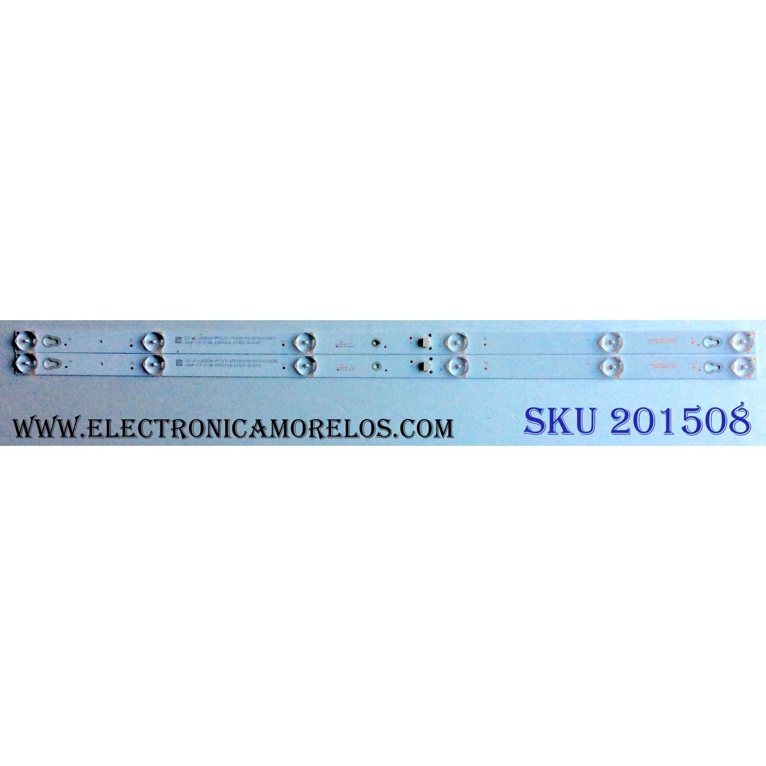 KIT DE LED´S PARA TV (2 PIEZAS) / TCL E486558 / SJ.SB.D3200601-3030GS-M / 1.14.SWMD320001 170712 / 06NF-C9-2-SB / D320S04-11522-SL1002 / PANEL LVW320ND1L / MODELO 32S305TABA