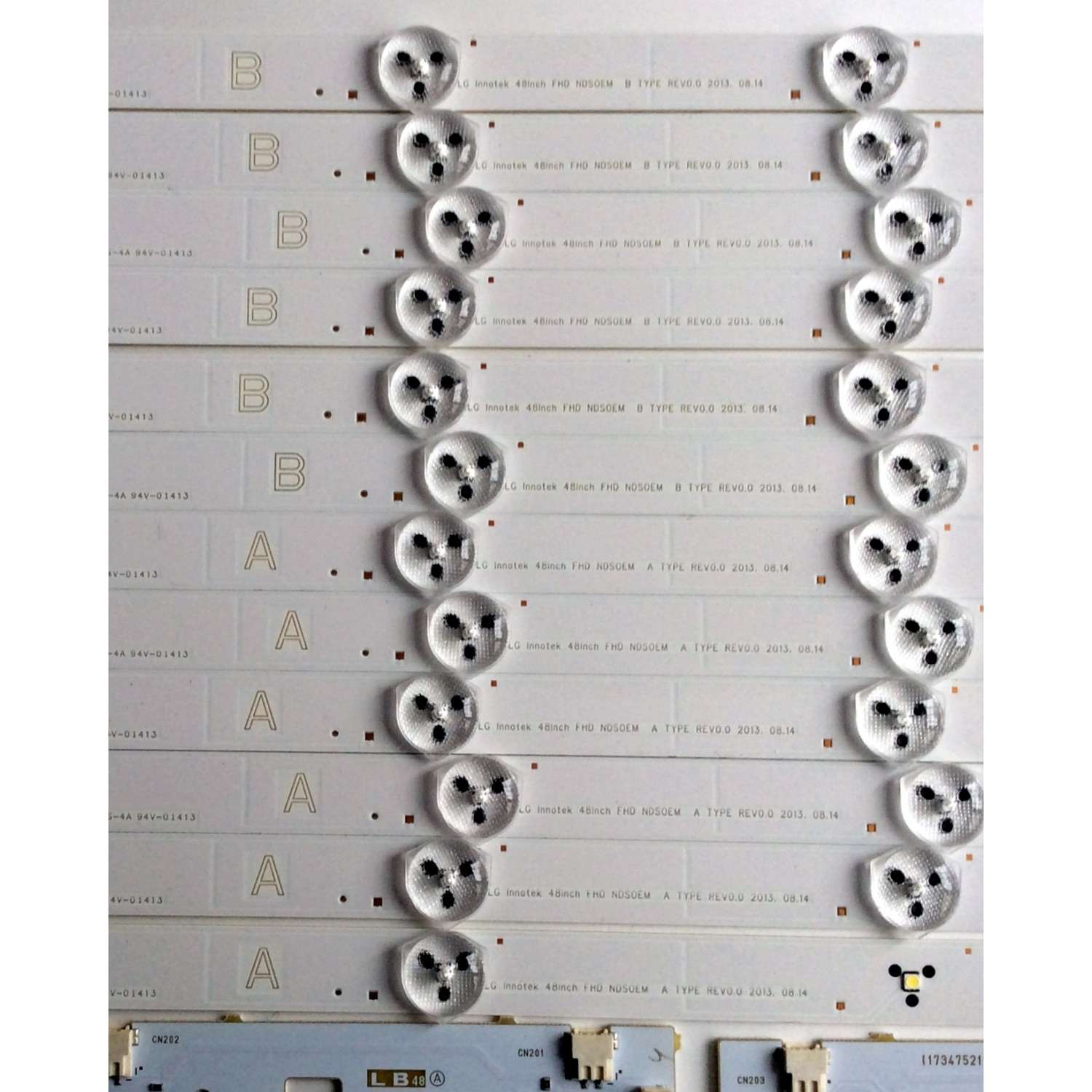 KIT DE LED´S PARA TV (12 PIEZAS) / SONY 173475211 / 1-889-674-11 / LG Innotek 48inch FHD NDS0EM A TYPE REV0.0 2013. 08.14 / LG Innotek 48inch FHD NDS0EM B TYPE REV0.0 / PANEL´S LSY480HN01-001 / NS4S480DND01 / 480DND01 / MODELO KDL-48W600B / KDL-48R470B - Imagen 2