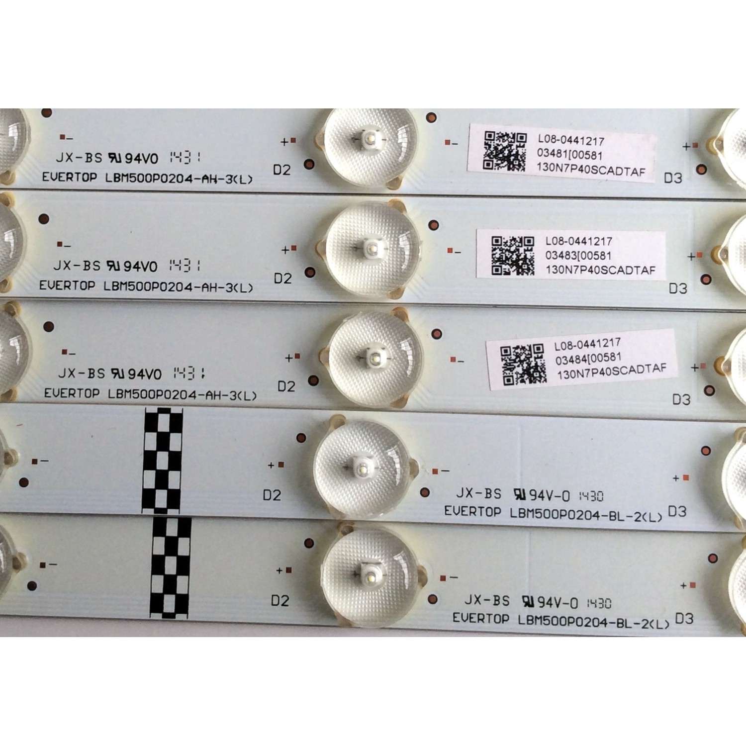 KIT DE LED´S PARA TV (16 PIEZAS) / VIZIO  LBM500P0204-AH-3(L) (8 PIEZAS) / EVERTOP LBM500P0204-BH-3(R) (8 PIEZAS) / L08-0441217 / R4-L0141217 / 130N7P40SCADTAF / PANEL TPT500DK1-QS1 REV:SC1A / MODELO P502UI-B1 LTY6RKCR - Imagen 7