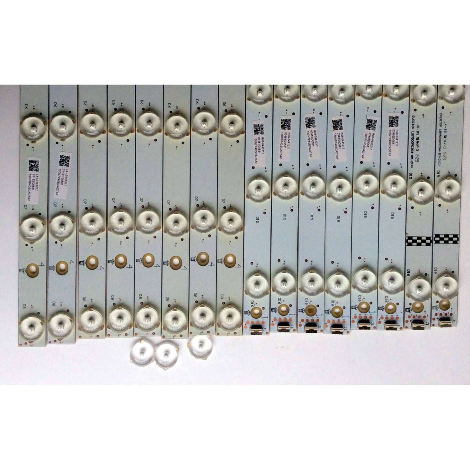 KIT DE LED´S PARA TV (16 PIEZAS) / VIZIO  LBM500P0204-AH-3(L) (8 PIEZAS) / EVERTOP LBM500P0204-BH-3(R) (8 PIEZAS) / L08-0441217 / R4-L0141217 / 130N7P40SCADTAF / PANEL TPT500DK1-QS1 REV:SC1A / MODELO P502UI-B1 LTY6RKCR - Imagen 3